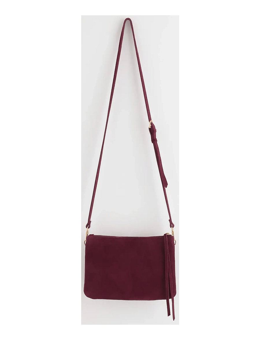 Lindex - Shoulder bag in suede - modetrends - dark red - 1