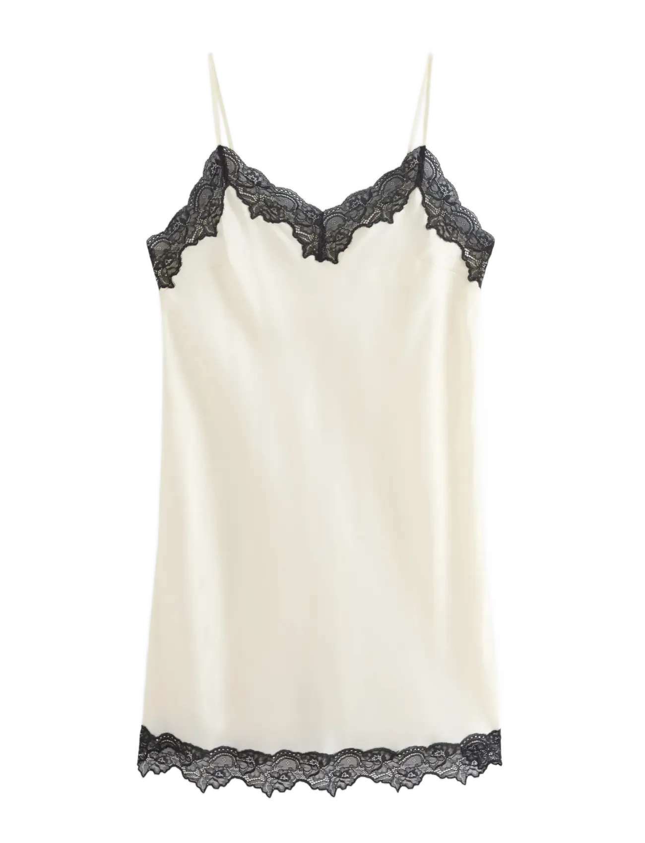 Lindex Nightdress in satin with lace trim - Nachtwäsche - DUSTY WHITE / cream