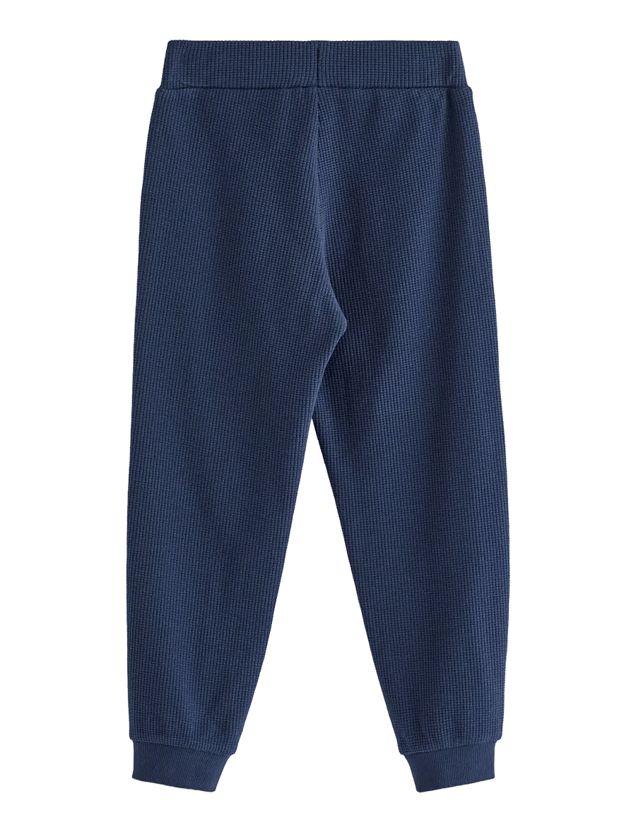 Lindex - Waffled joggers - dressipüksid - dark blue - 1