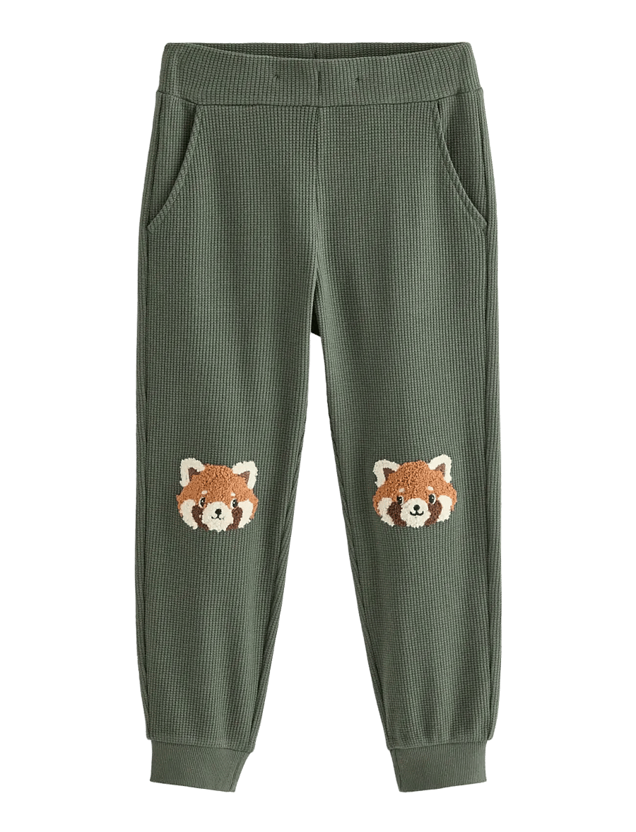 Lindex - Waffled joggers - mjukisbyxor - dusty khaki - 0