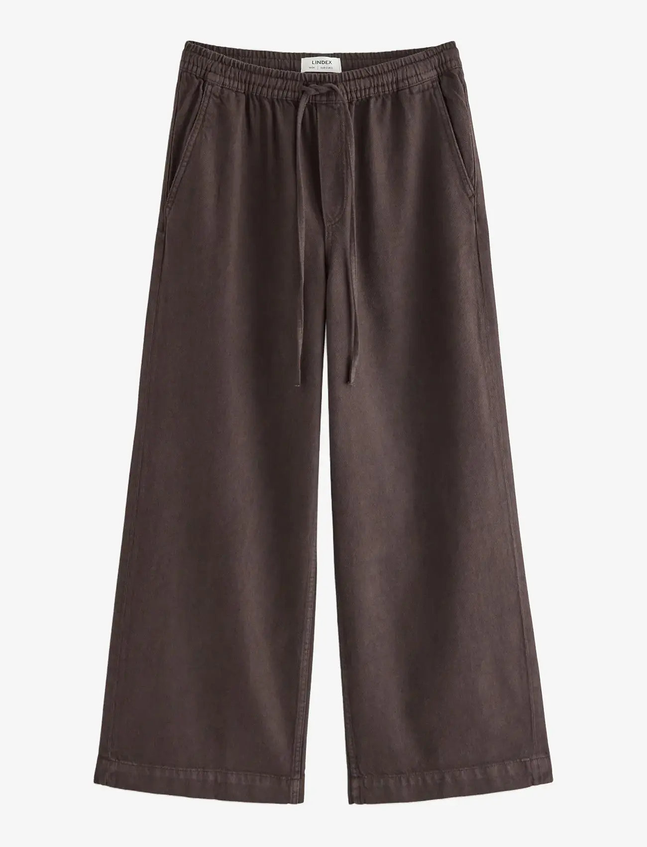 Lindex - Wide trousers - bukser med brede ben - dark brown - 0