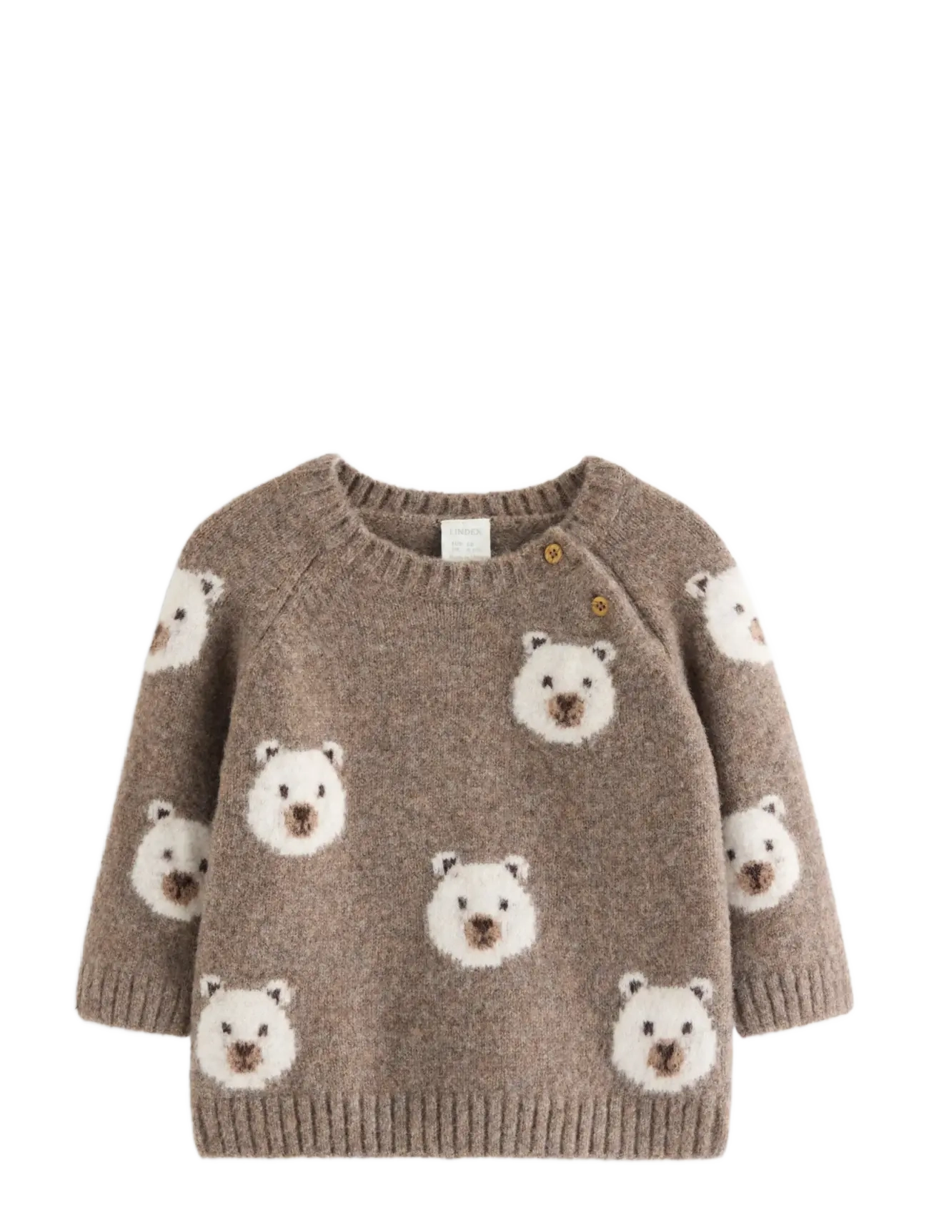 Lindex Knitted Jumper, 68, Brown, Strik > Pullovere, Børn