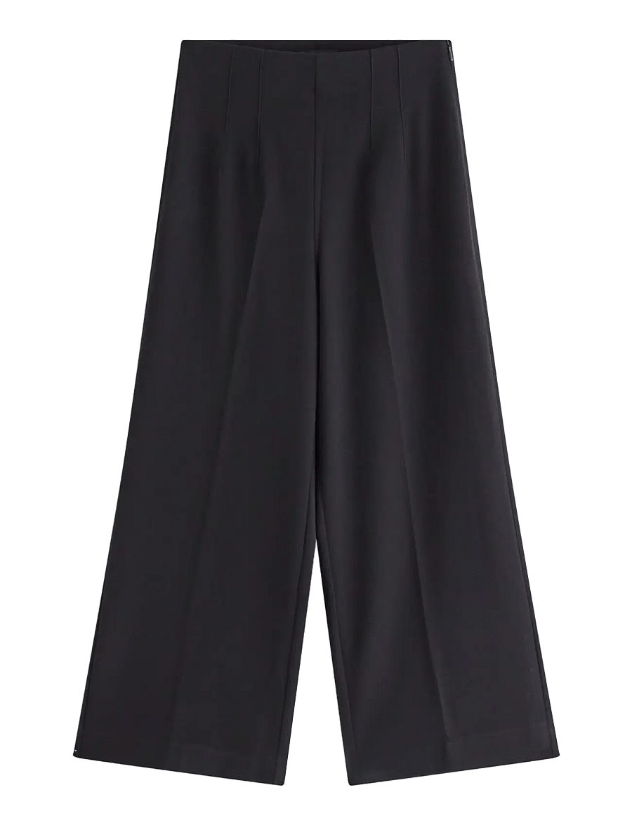 Lindex - Lykke wide cropped trousers - culottes - black - 1