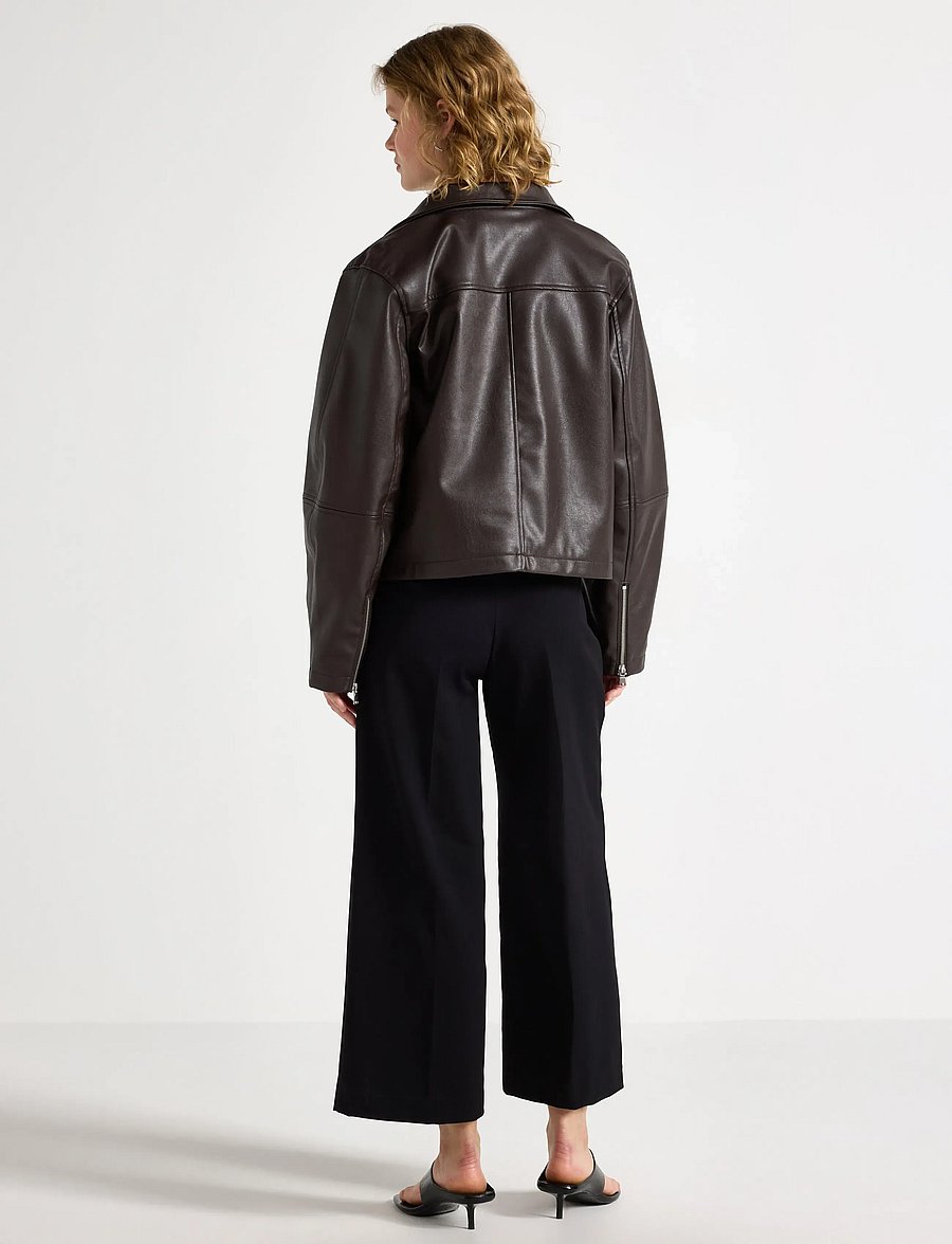 Lindex - Lykke wide cropped trousers - culottes - black - 3