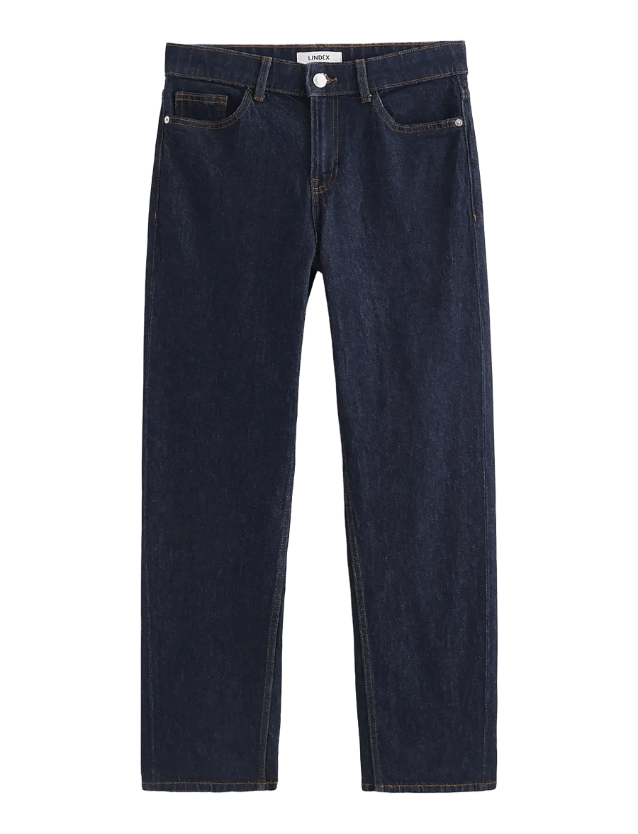 Lindex - STRAIGHT Nea cropped jeans with light stretch - gerade jeans - dark denim - 1