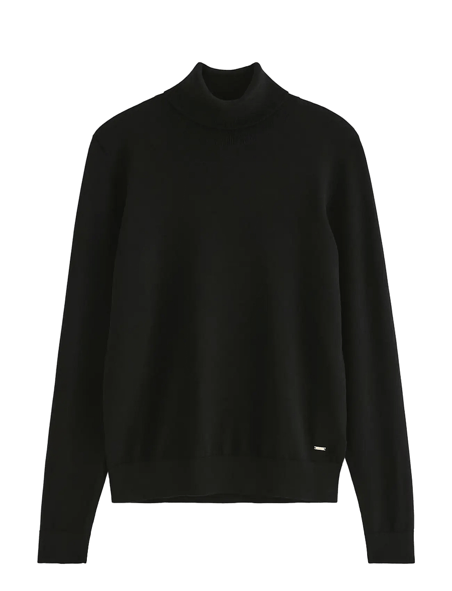 Lindex - Fine-knit jumper with roll neck - turtlenecks - black - 1