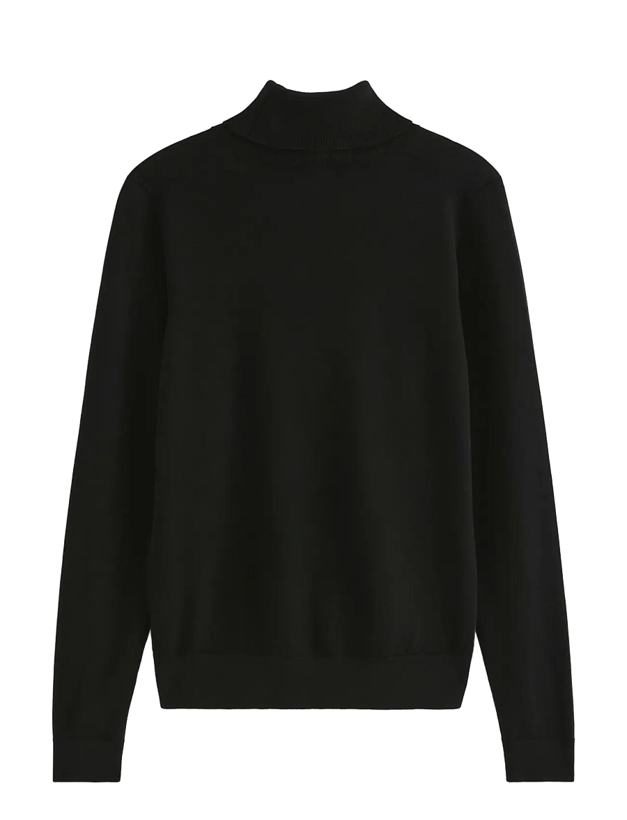 Lindex - Fine-knit jumper with roll neck - turtlenecks - black - 2