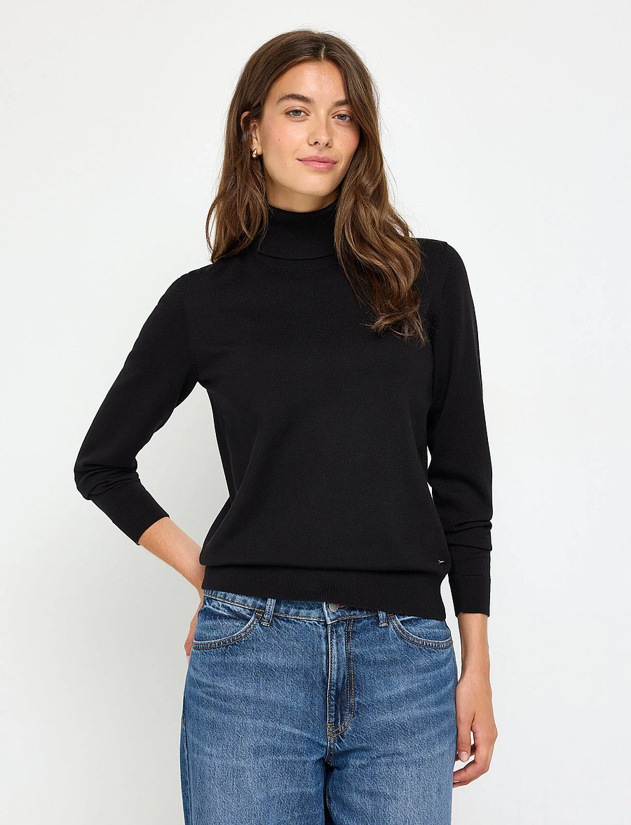 Lindex - Fine-knit jumper with roll neck - turtlenecks - black - 0