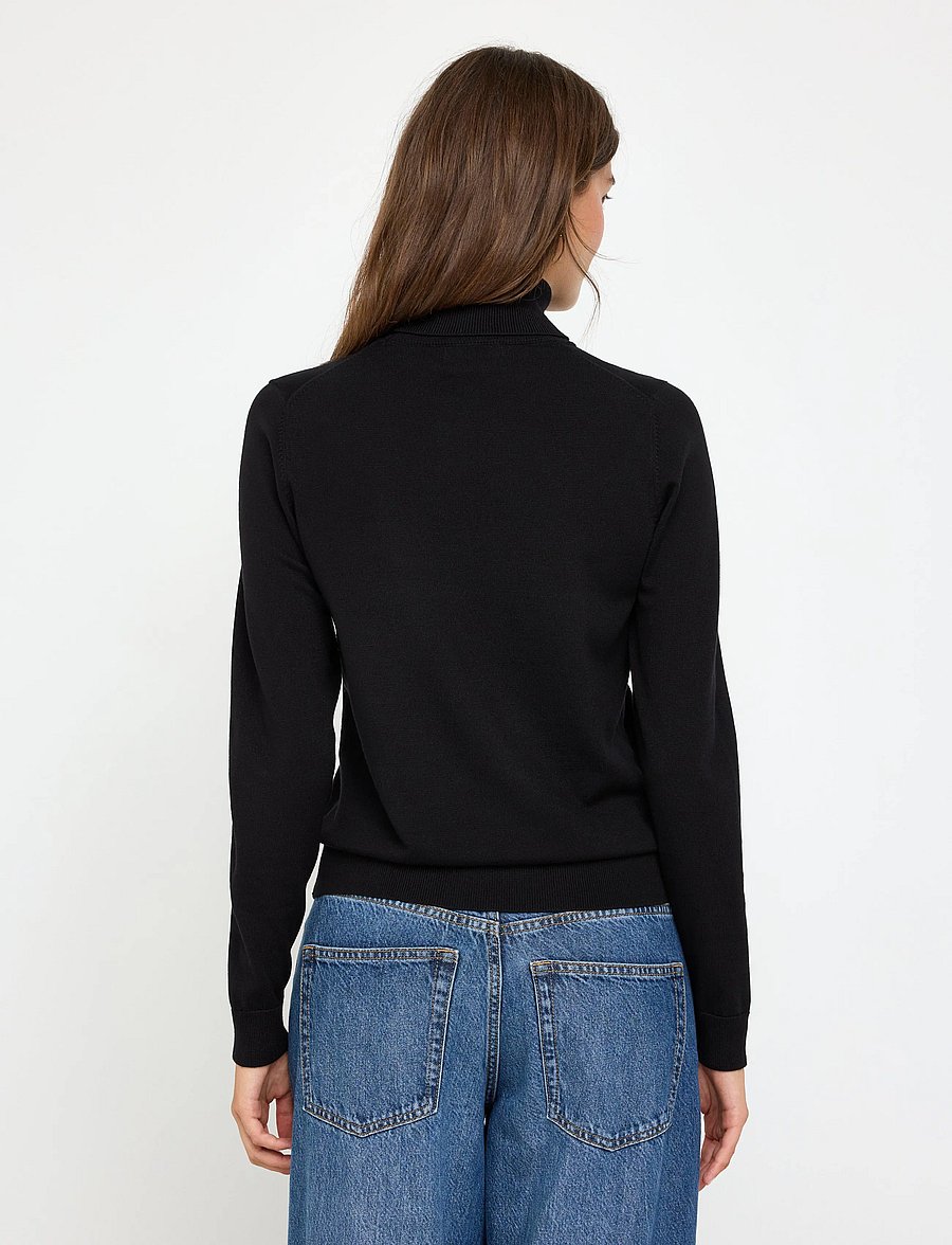 Lindex - Fine-knit jumper with roll neck - turtlenecks - black - 3