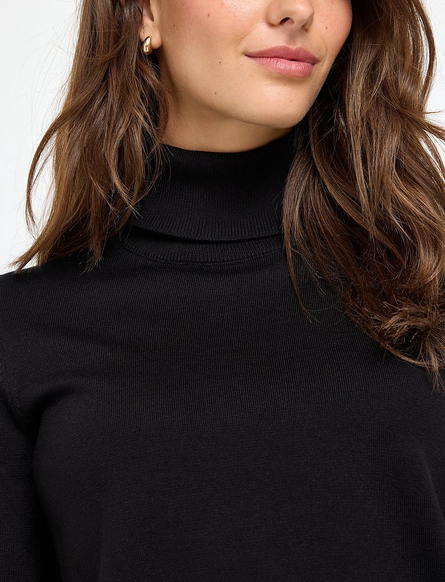 Lindex - Fine-knit jumper with roll neck - turtlenecks - black - 4