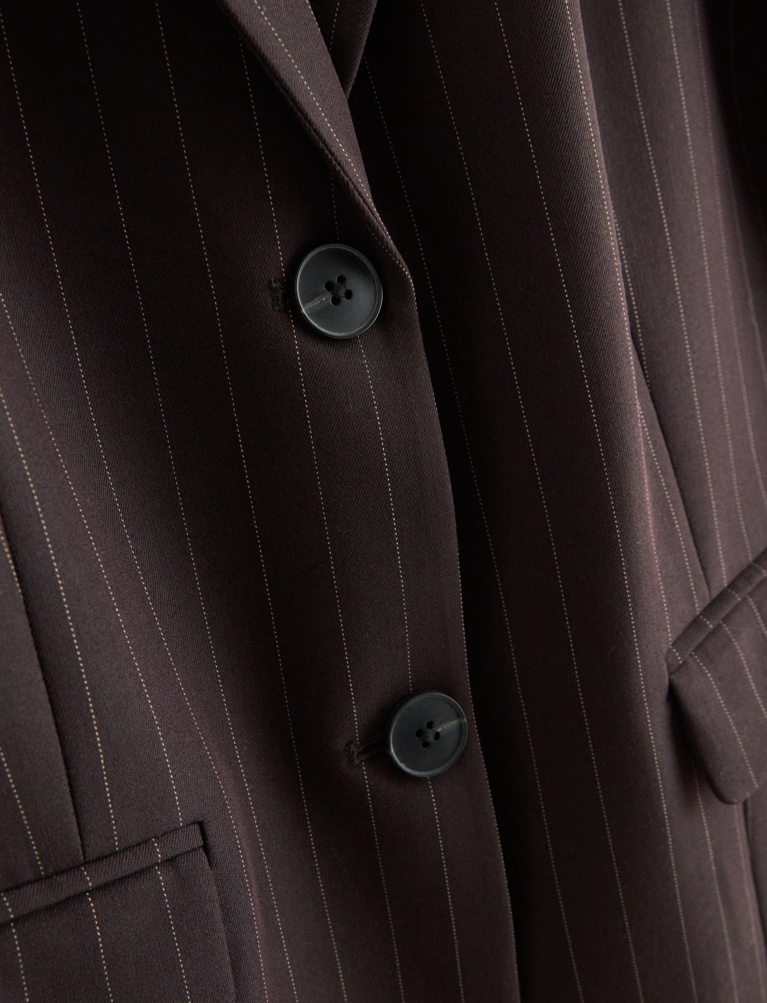 Lindex - Pinstriped oversized blazer - oversize kavajer - brown - 5