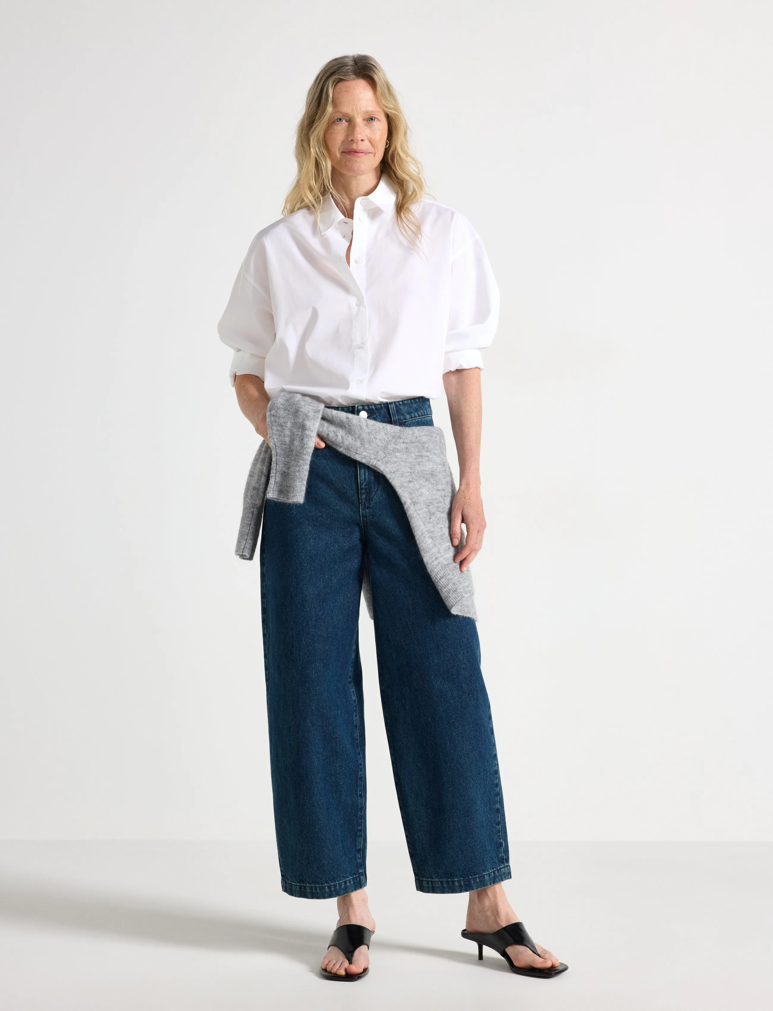 Lindex Barrel jeans with ankle length - Jeans - DARK DENIM / blue