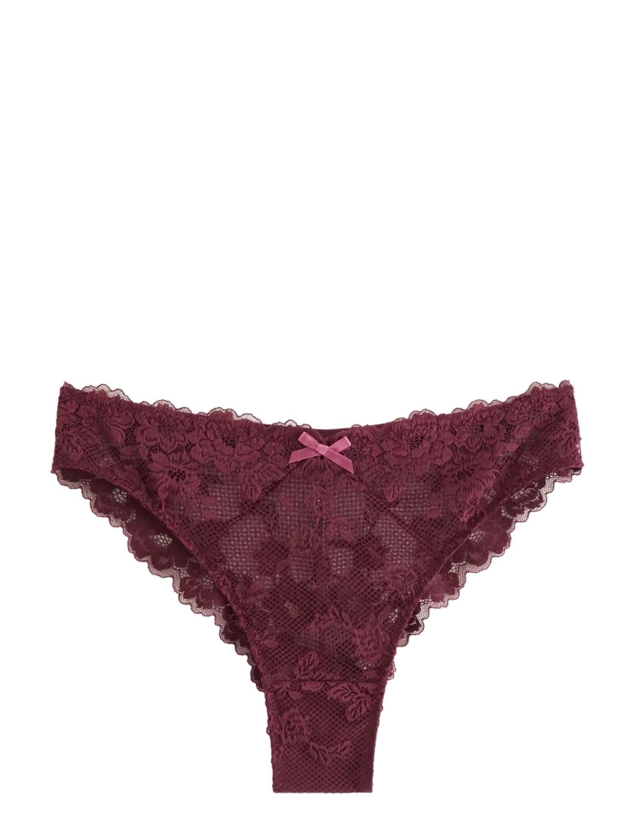 Lindex - Brazilian briefs in lace - dark dusty red - 1