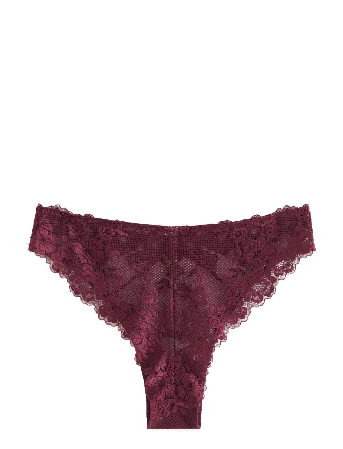 Lindex - Brazilian briefs in lace - dark dusty red - 2