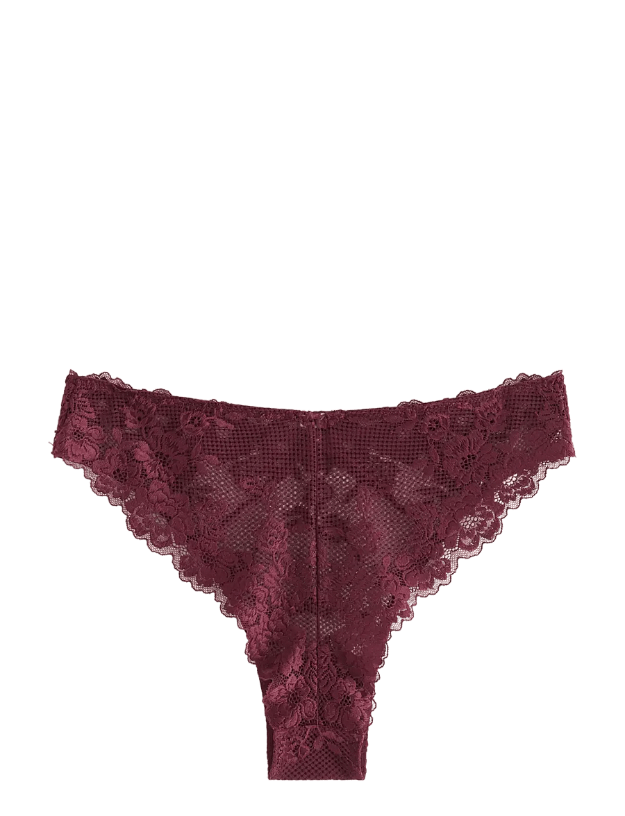 Lindex - Brazilian briefs in lace - brazilian trusser - dark dusty red - 2