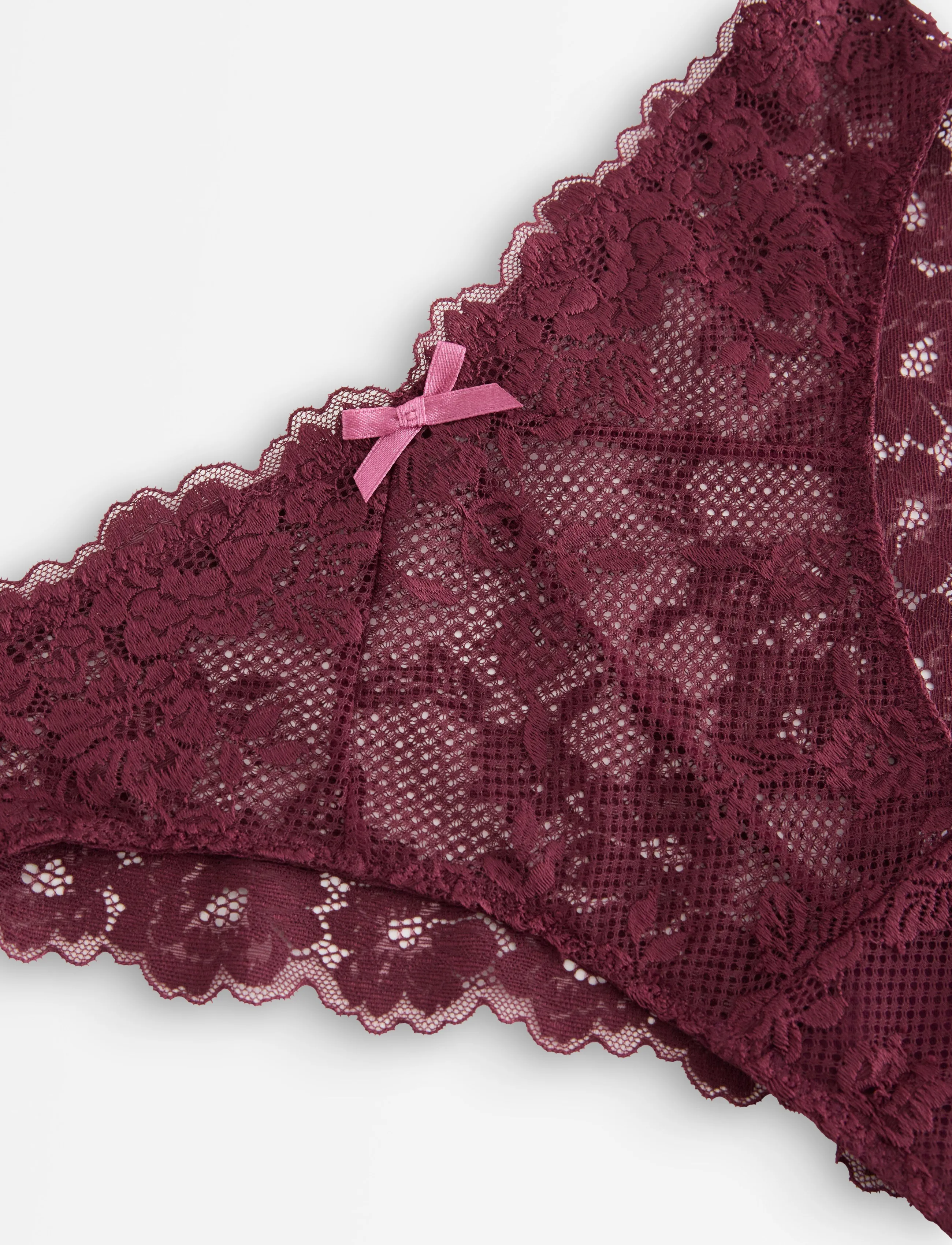 Lindex - Brazilian briefs in lace - dark dusty red - 5