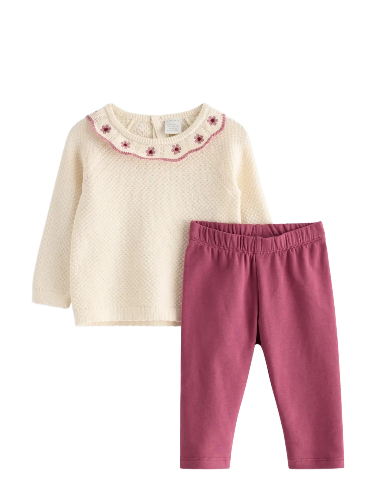 Lindex Set with fine-knit jumper and leggings - Nach Größe einkaufen - DUSTY WHITE / cream