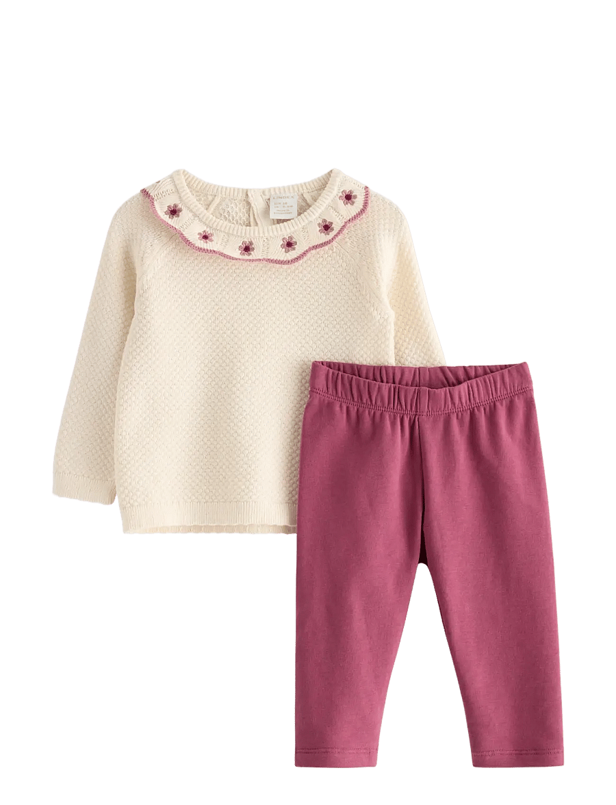 Lindex - Set with fine-knit jumper and leggings - sets mit langärmeligem t-shirt - dusty white - 0