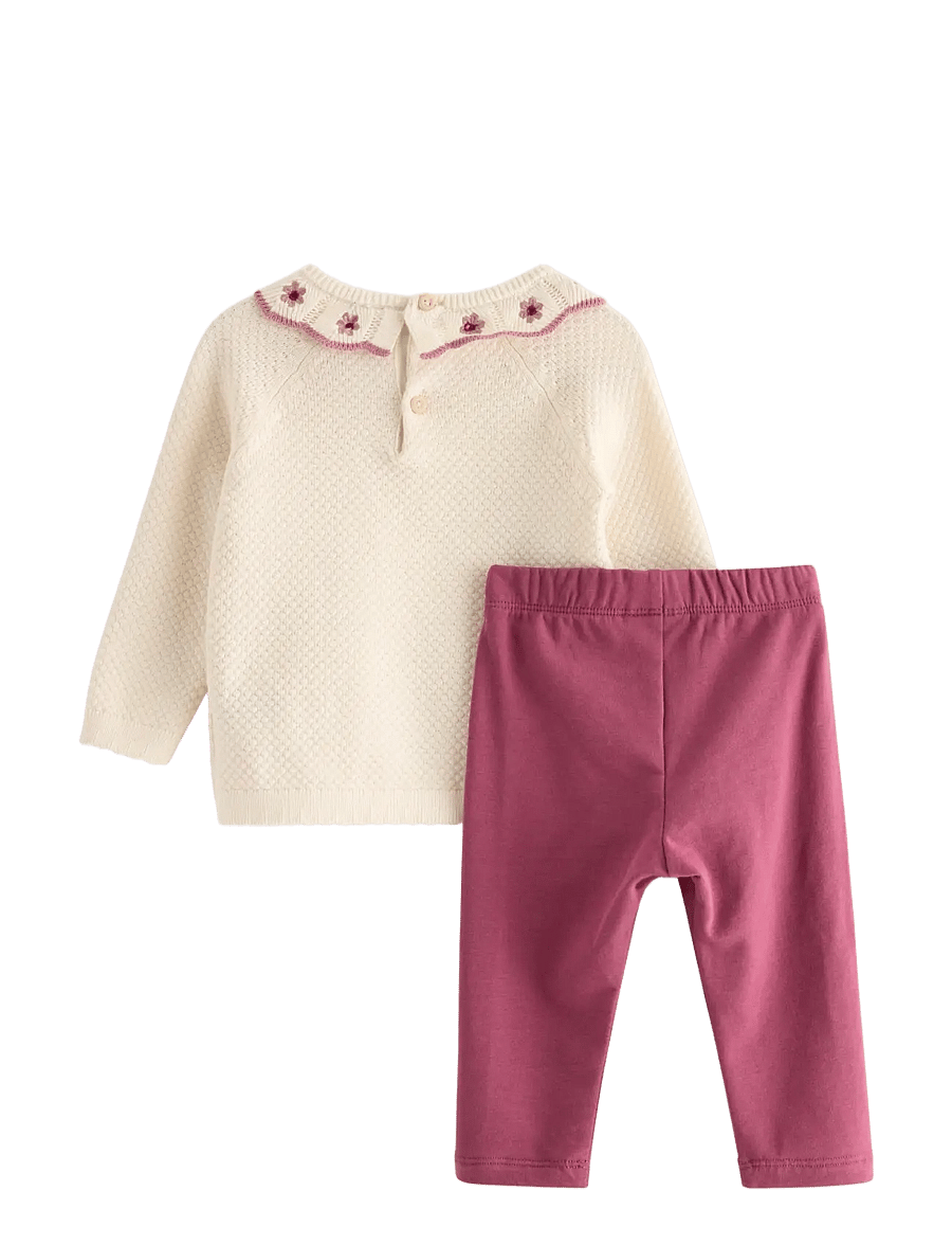 Lindex - Set with fine-knit jumper and leggings - sets mit langärmeligem t-shirt - dusty white - 1
