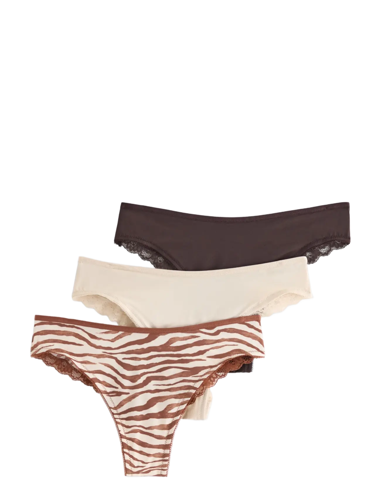 Lindex 3-pack brazilian briefs in micro - Slips - LIGHT DUSTY BEIGE / beige