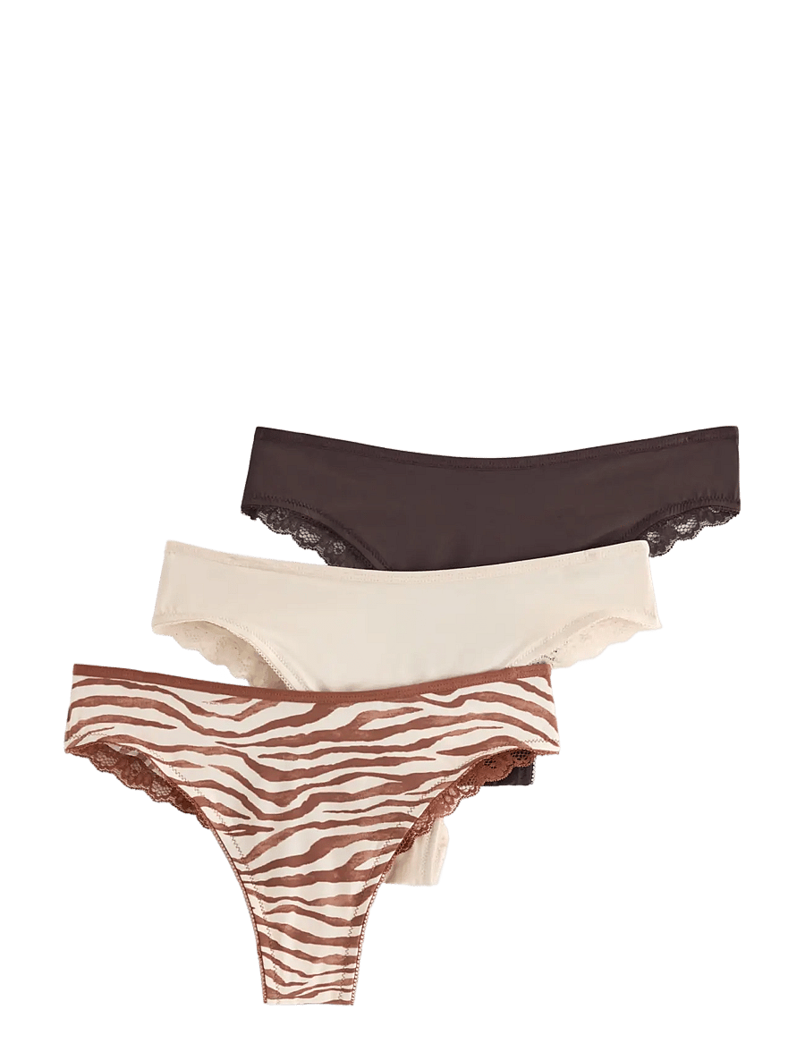 Lindex - 3-pack brazilian briefs in micro - brazilian slips - light dusty beige - 1