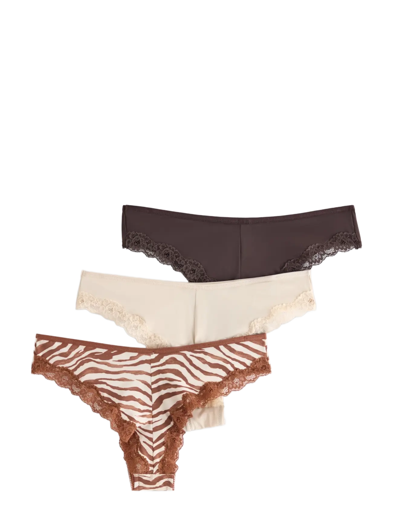 Lindex - 3-pack brazilian briefs in micro - brazilian slips - light dusty beige - 2