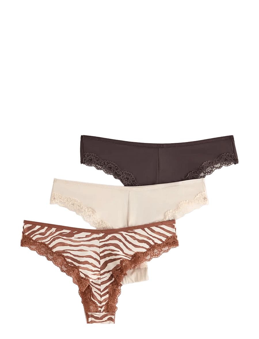 Lindex - 3-pack brazilian briefs in micro - brazilian slips - light dusty beige - 2