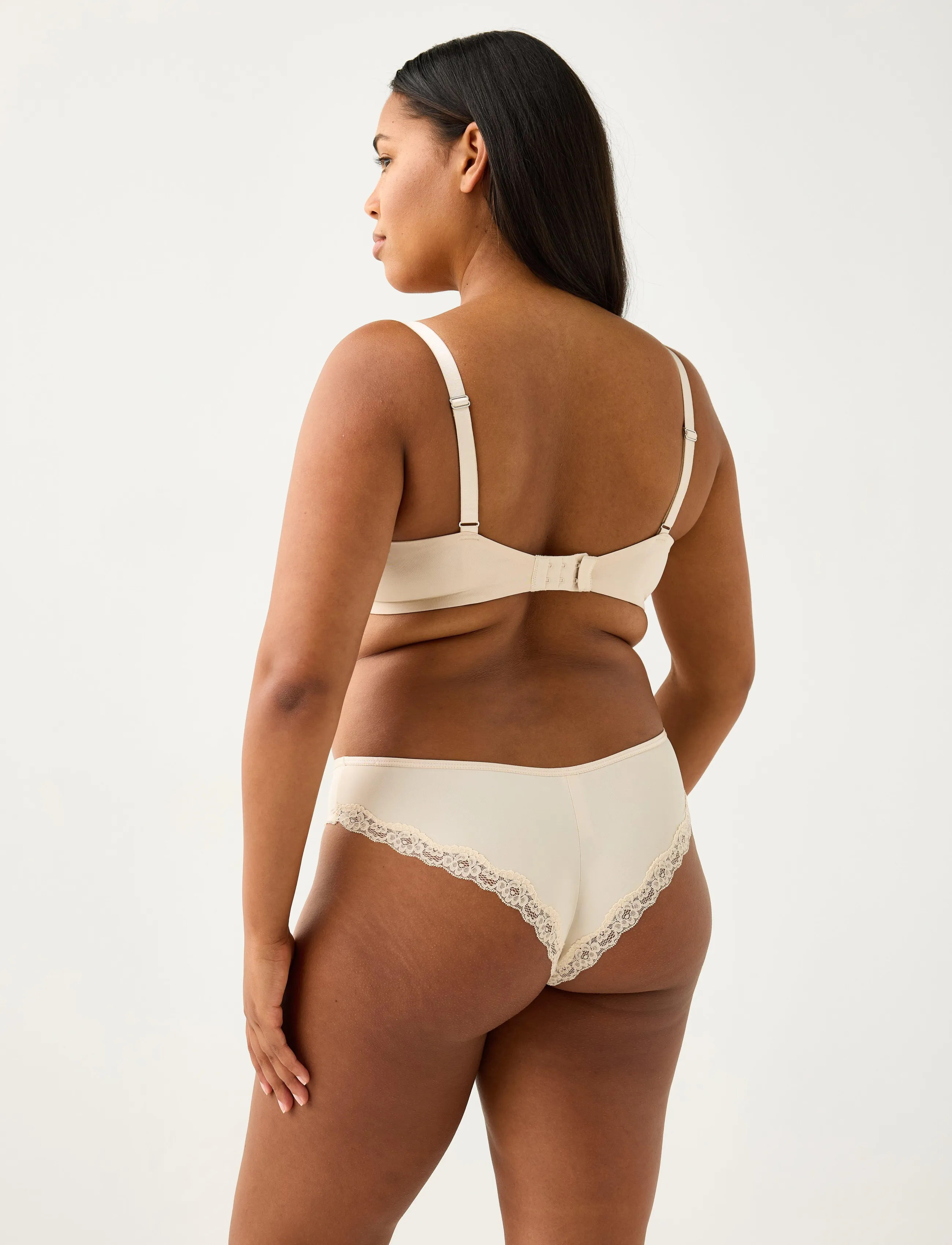Lindex - 3-pack brazilian briefs in micro - brazilian slips - light dusty beige - 3