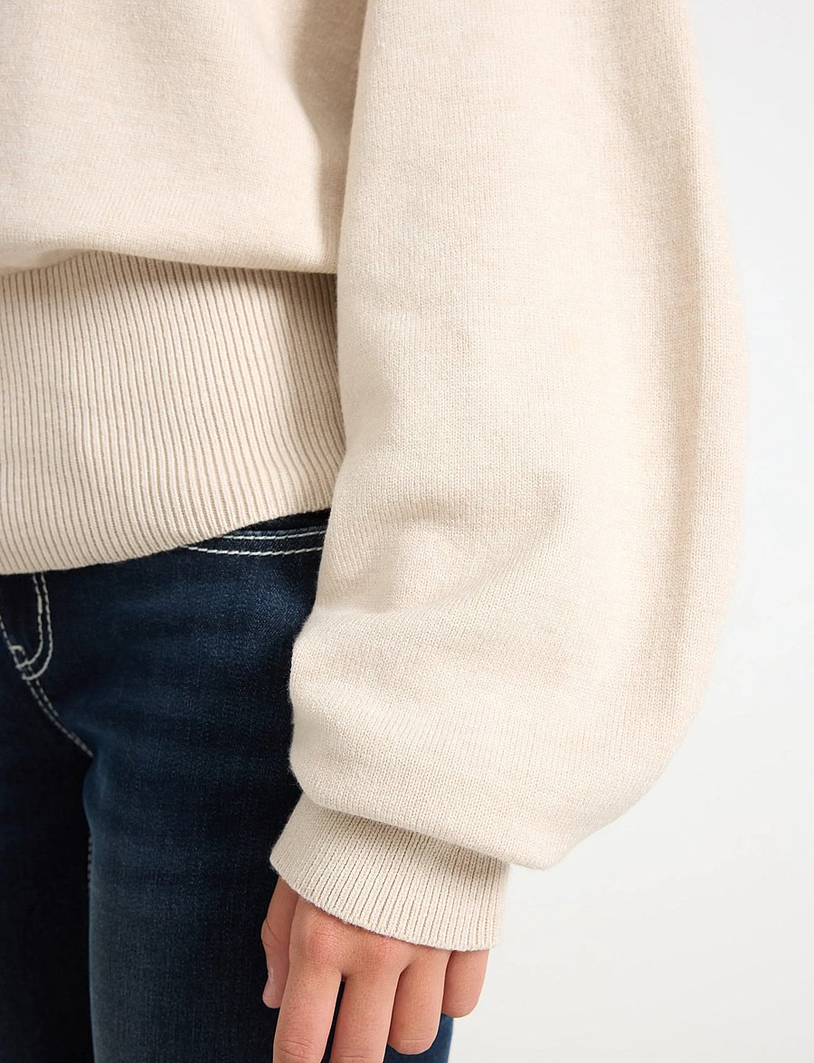 Lindex - Fine-knit jumper - stickade tröjor - light beige melange - 4