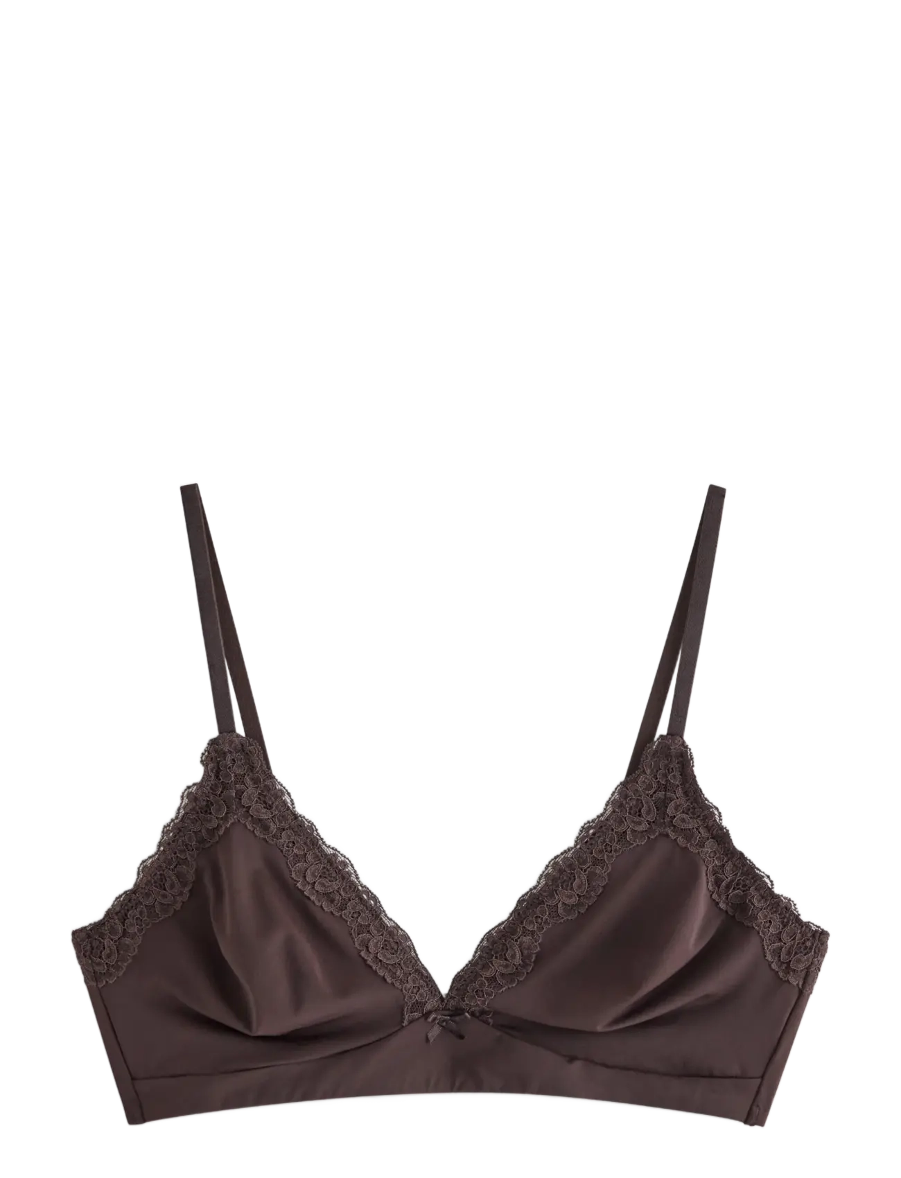 Lindex Soft bra in micro material - Non wired bras - DARK DUSTY BROWN / brown