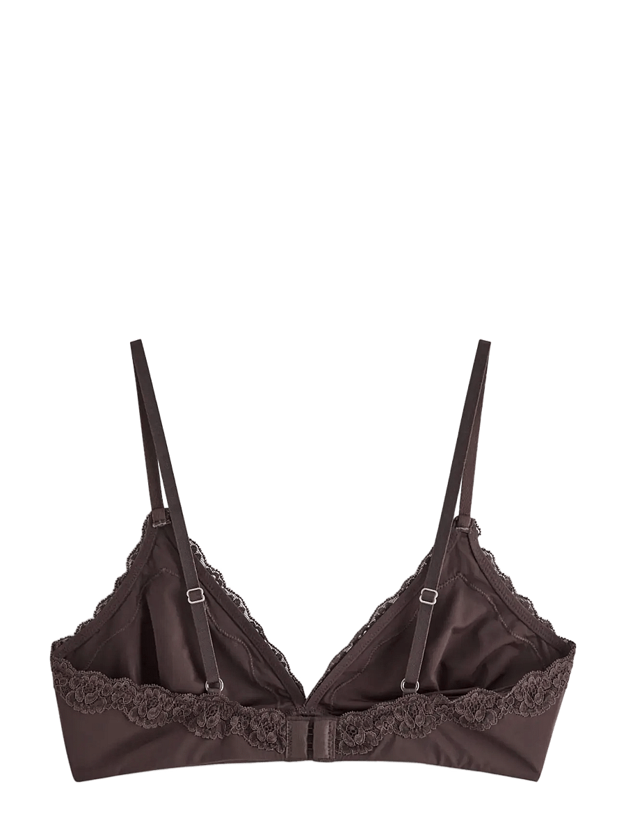 Lindex - Soft bra in micro material - bügellose bhs - dark dusty brown - 2