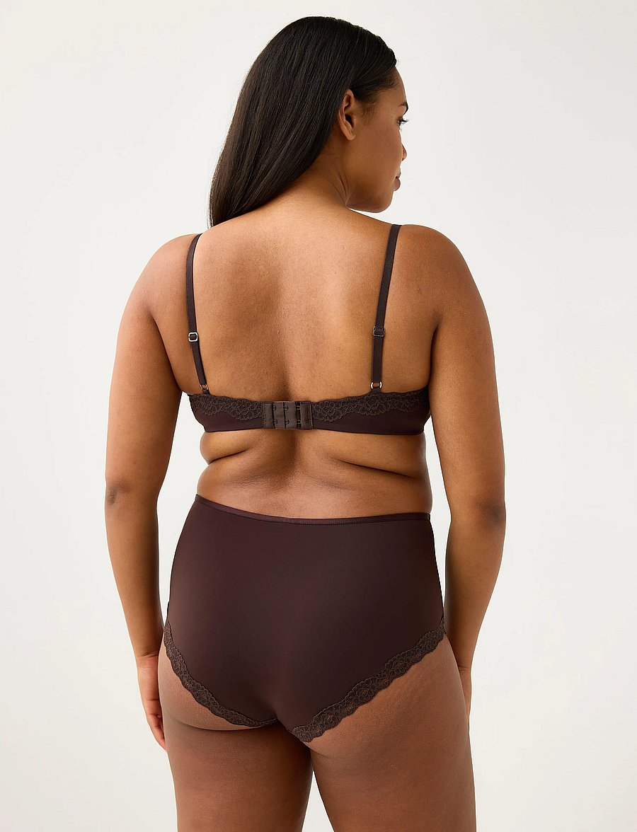 Lindex - Soft bra in micro material - bügellose bhs - dark dusty brown - 3