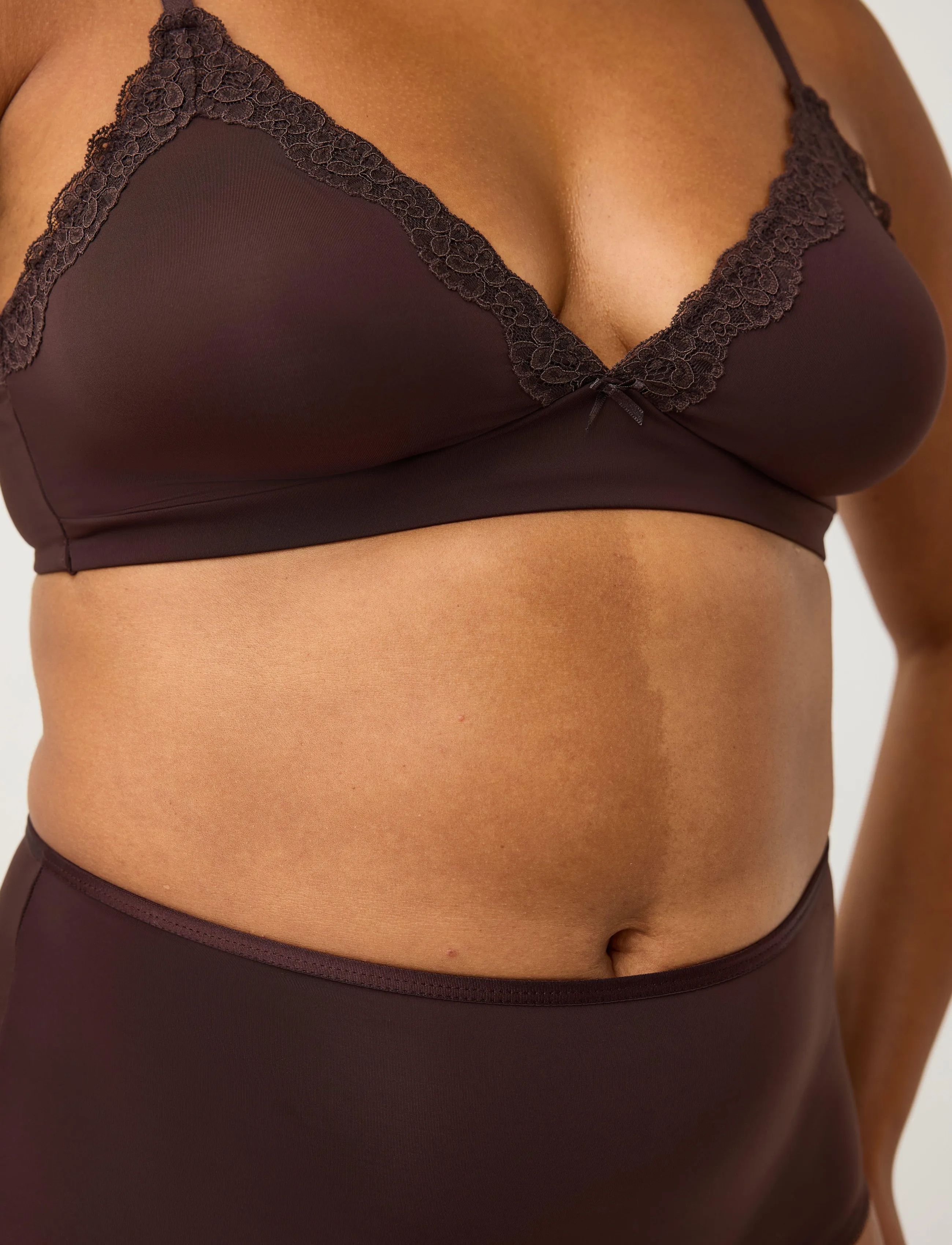 Lindex - Soft bra in micro material - non wired bras - dark dusty brown - 4