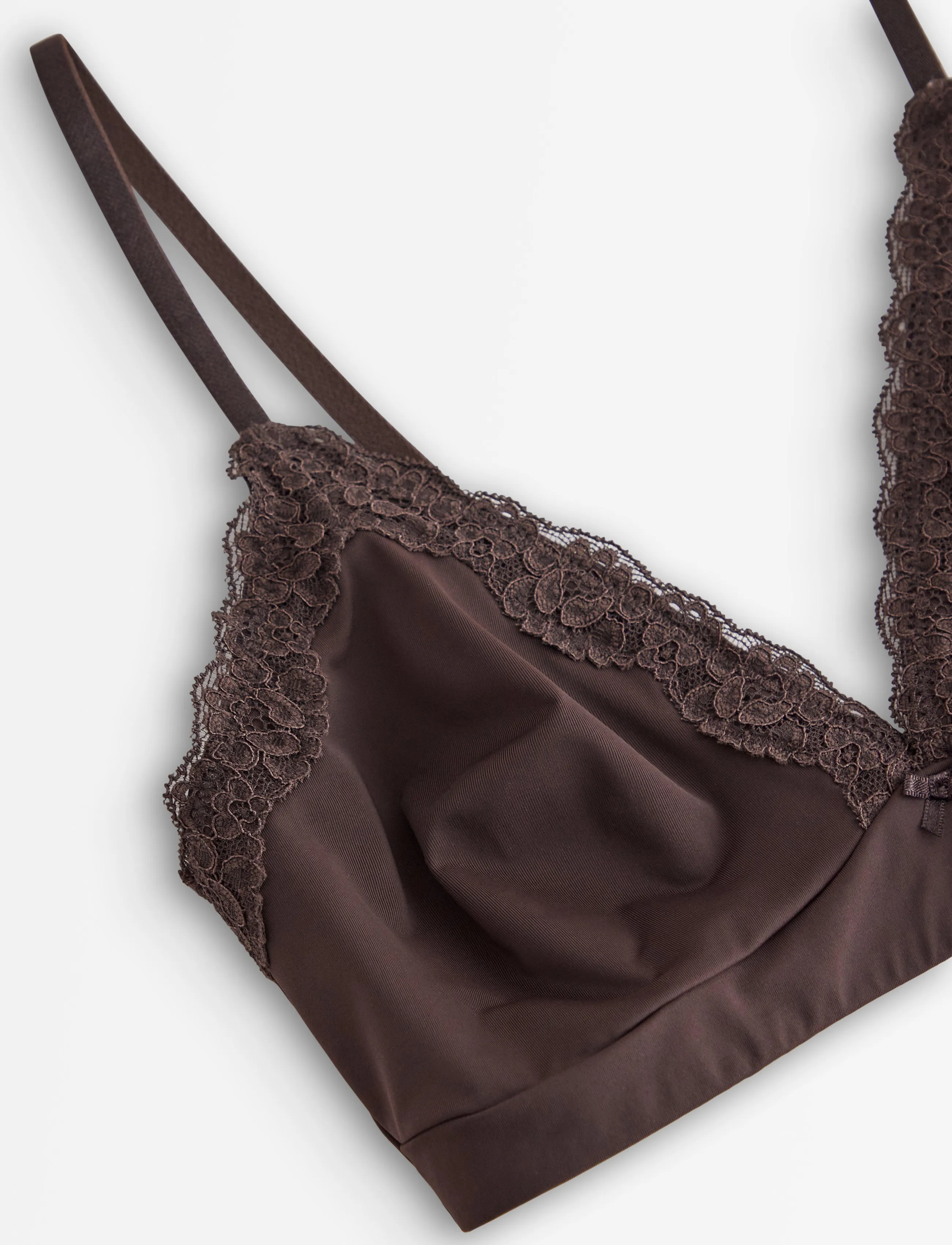 Lindex - Soft bra in micro material - non wired bras - dark dusty brown - 5