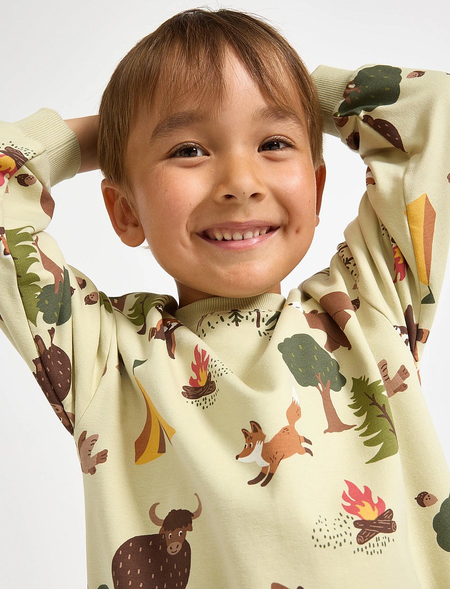 Lindex - Sweatshirt with brushed inside - sweatshirts - light dusty green - 4
