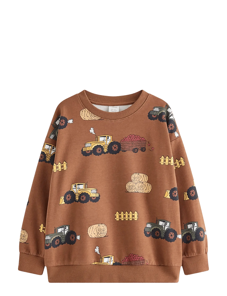 Lindex - Sweatshirt with brushed inside - sweatshirts - brown - 1