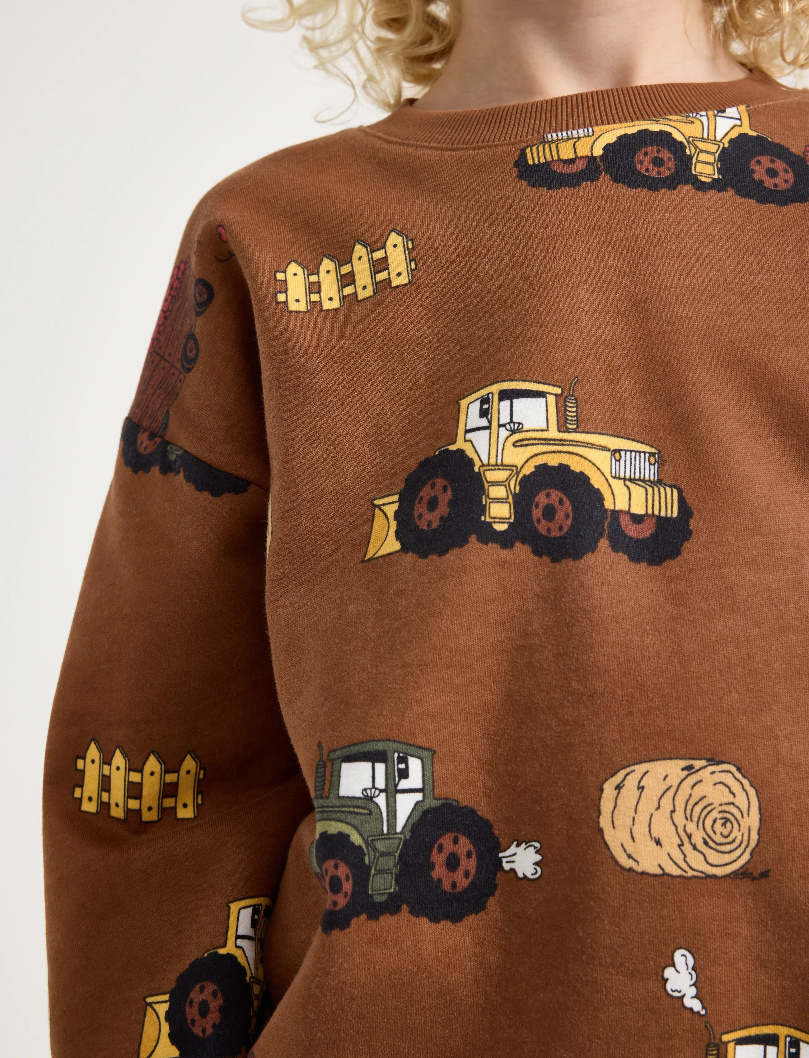 Lindex - Sweatshirt with brushed inside - sweatshirts - brown - 4