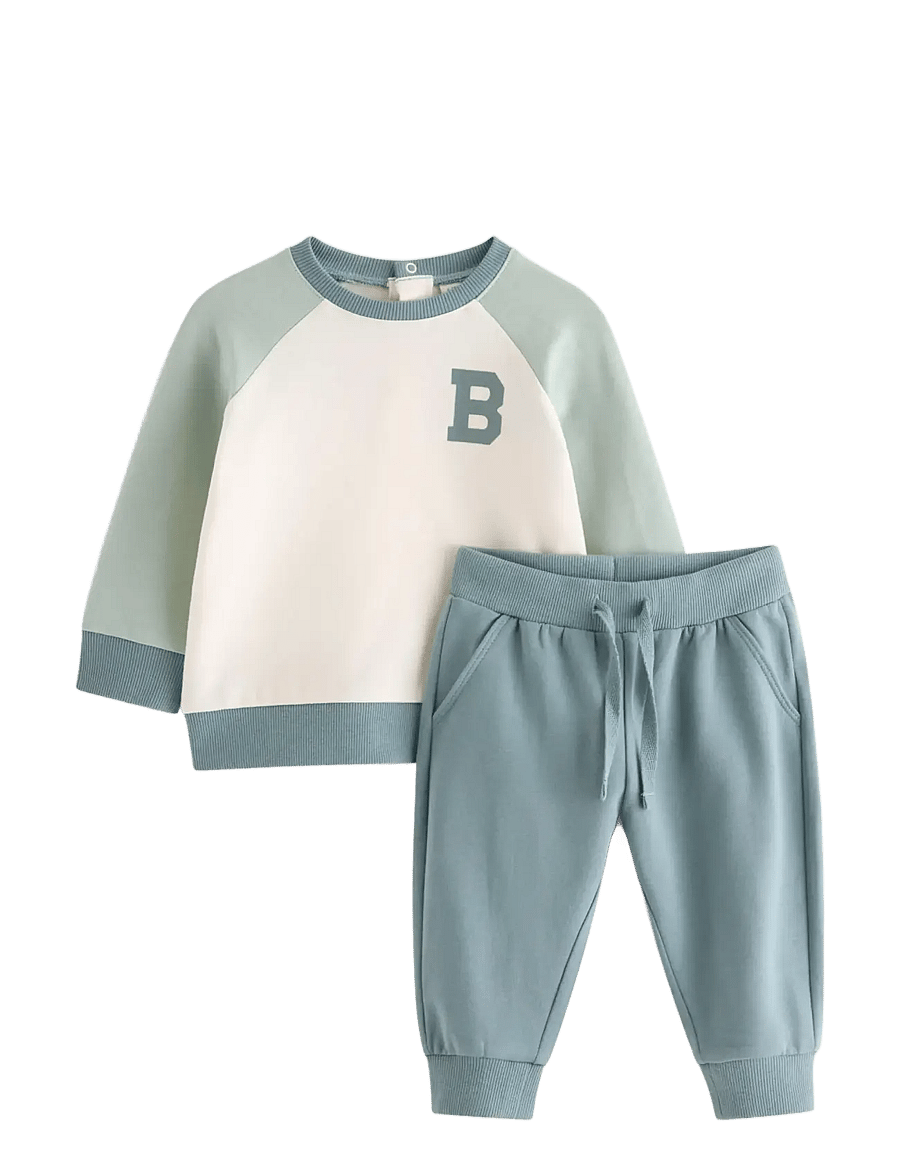 Lindex - Set with sweatshirt and joggers - sportanzüge - light dusty green - 0