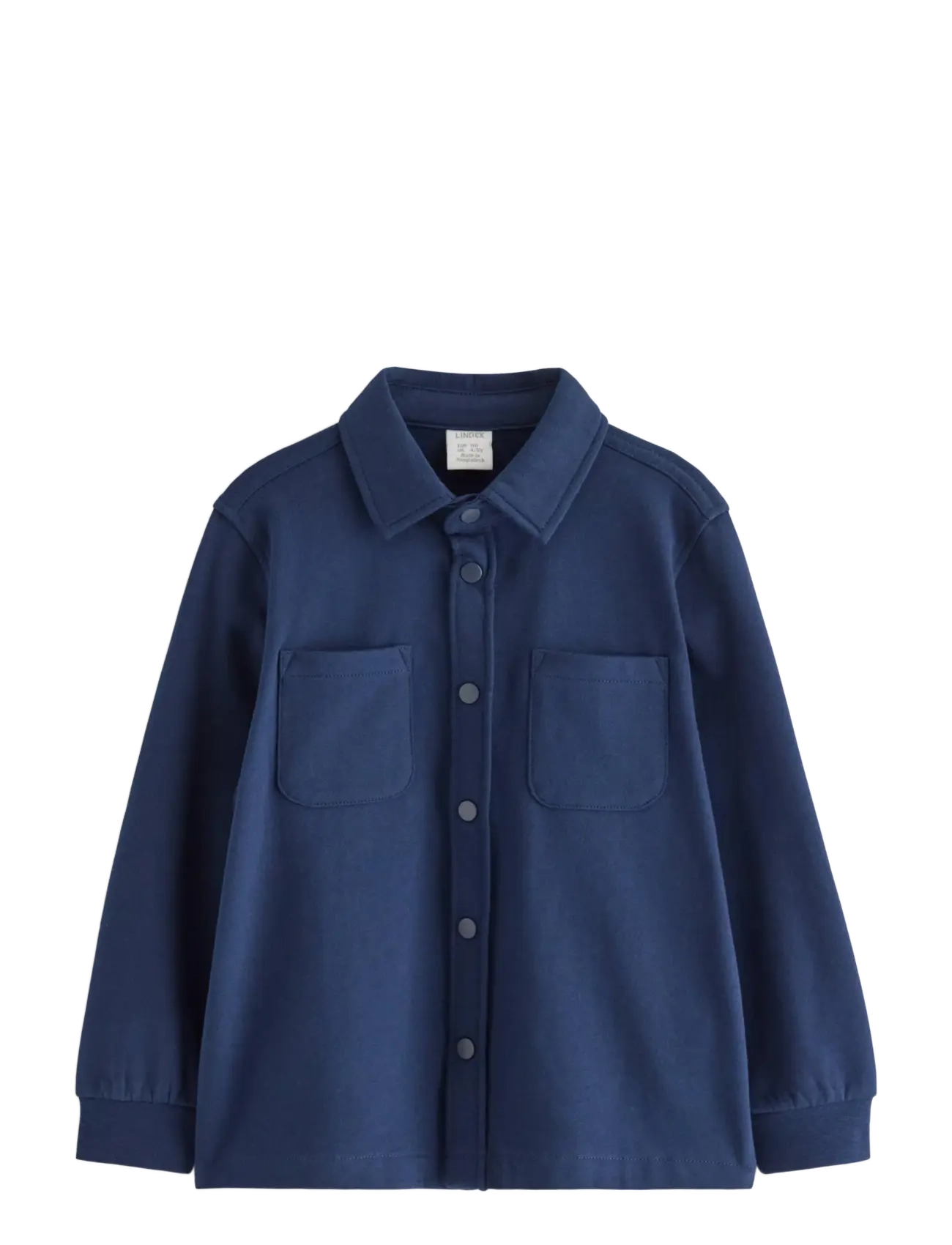 Lindex Long-Sleeved Jersey Shirt With Brushed Inside, Langærmet Jersey Skjorte, Navy, Str: 104