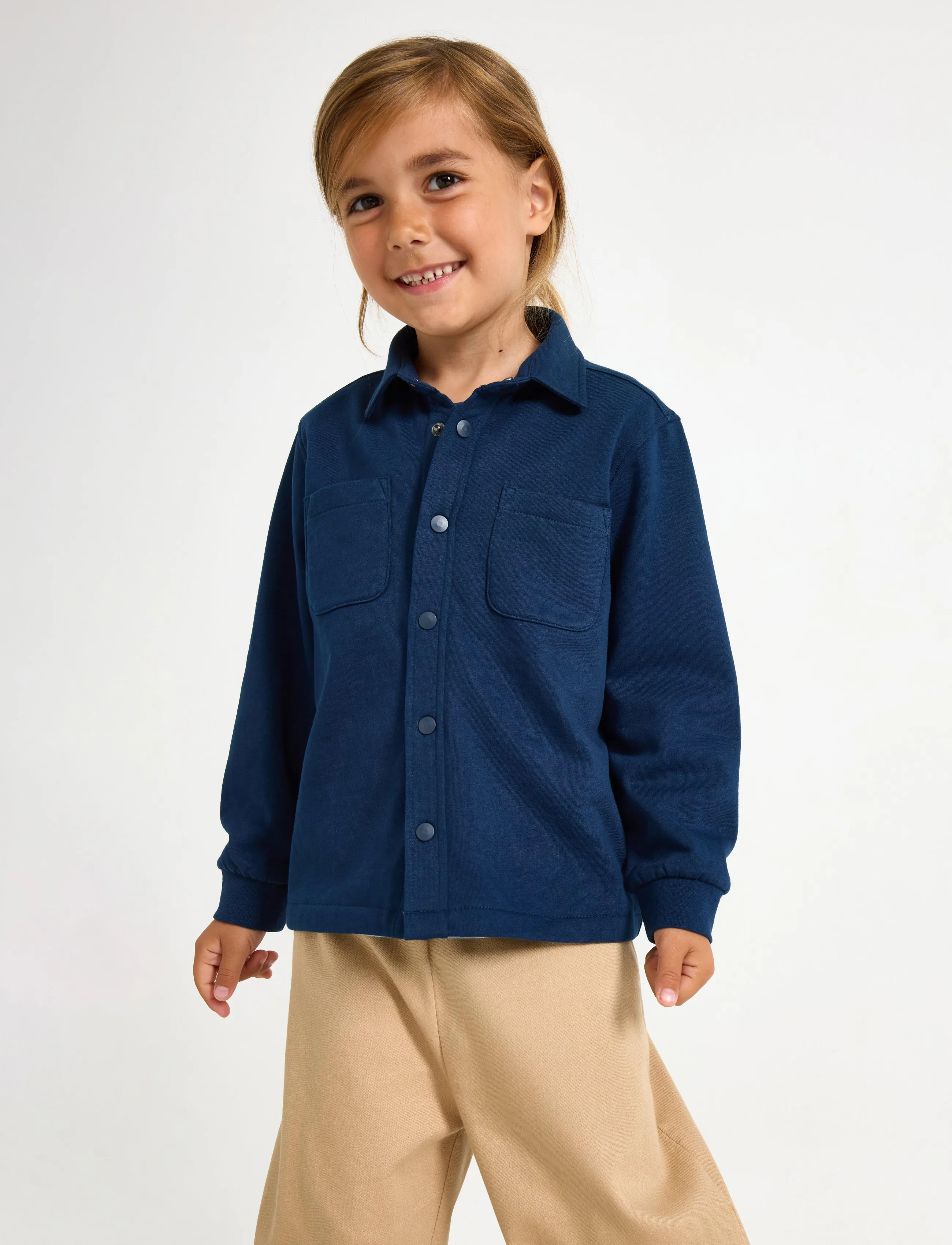 Lindex Long-sleeved jersey shirt with brushed inside - Pikkade varrukatega särgid - DARK BLUE / navy
