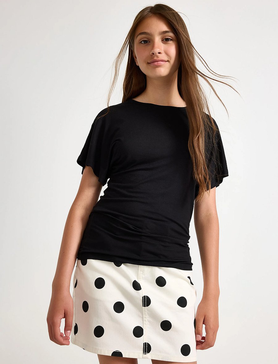 Lindex - Top with wide sleeves - kortærmede t-shirts - black - 0