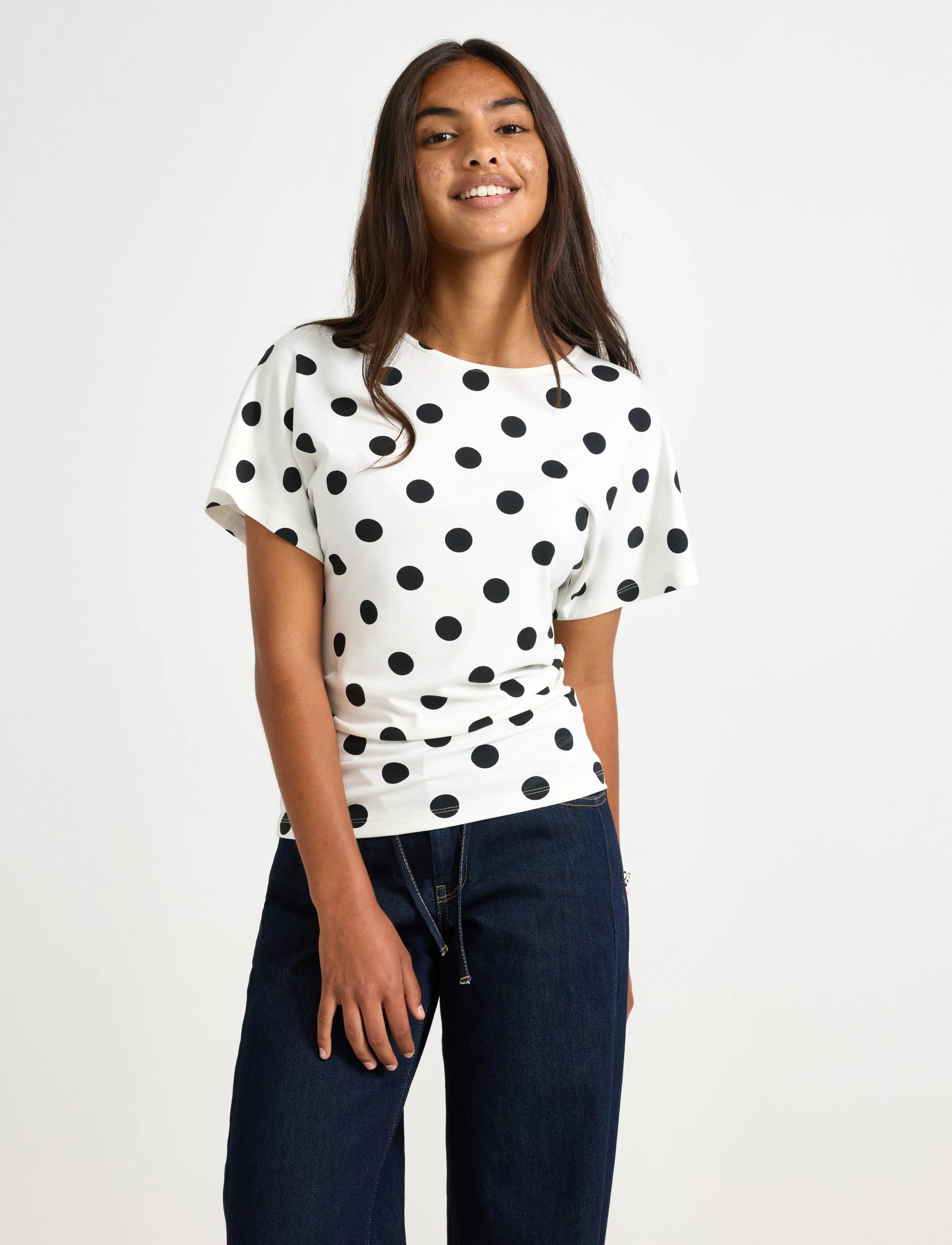 Lindex Top With Wide Sleeves, 170, White, T-Shirts > Kortærmede, Børn