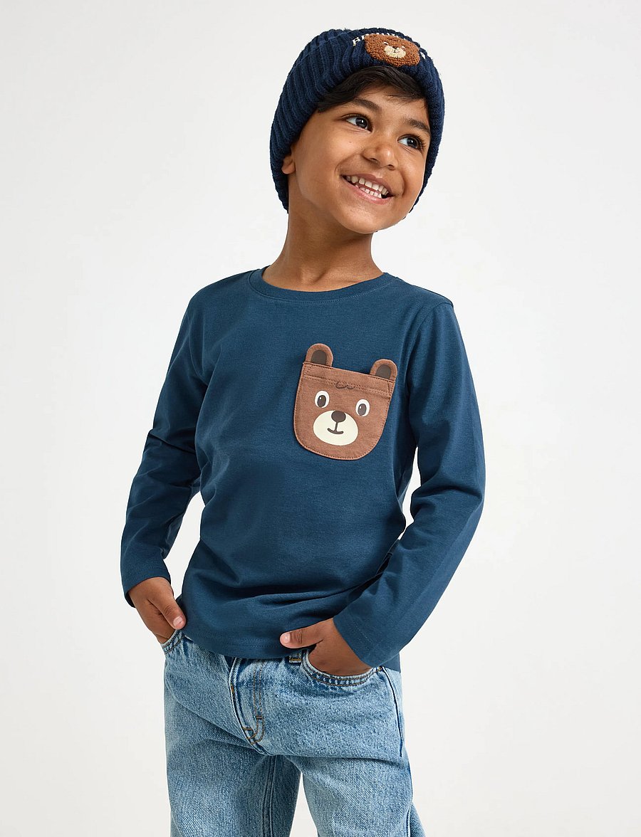 Lindex - Long-sleeved top - långärmade t-shirts - dark blue - 0