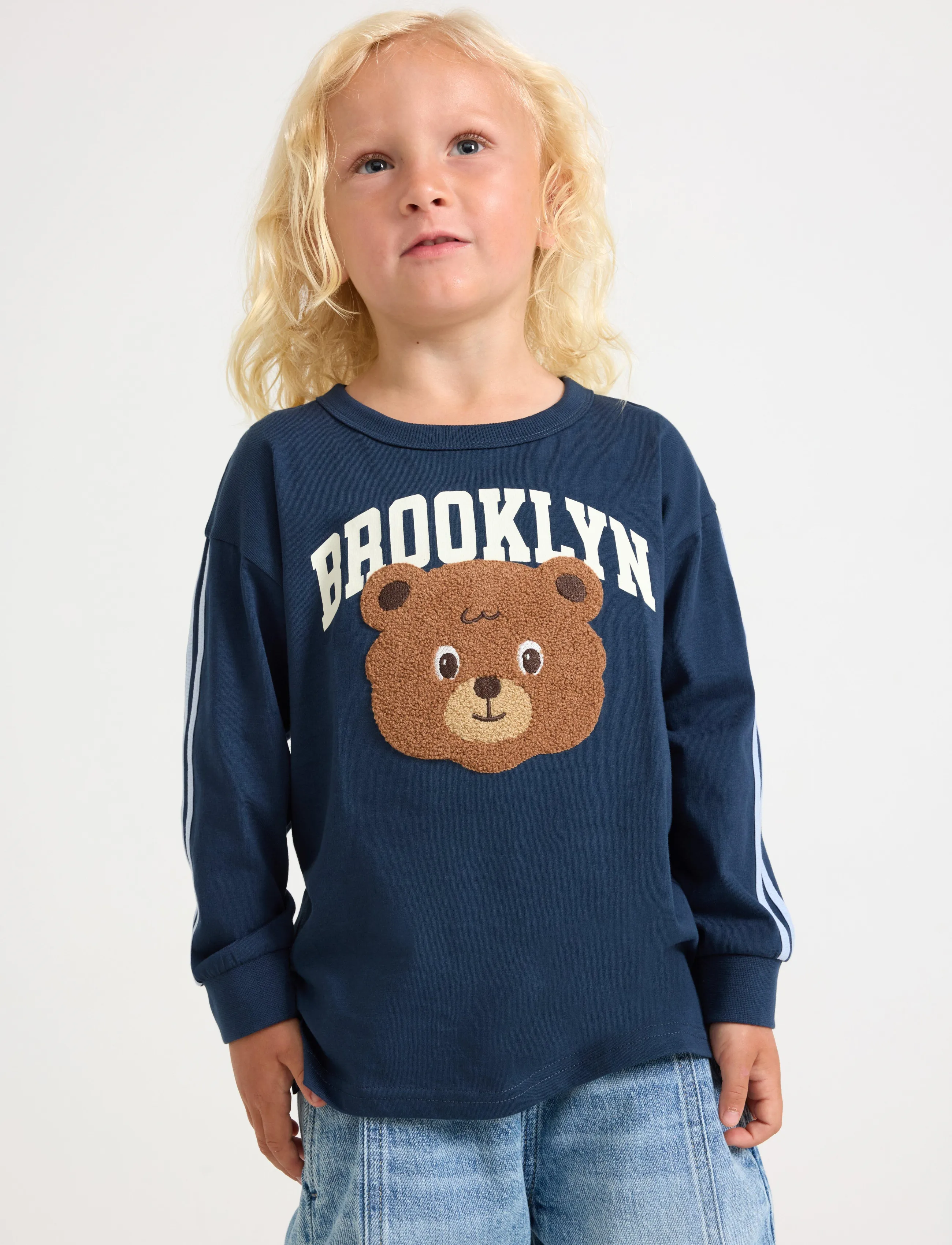 Lindex Jersey Top, 92, T-shirts, Marineblau - Long-sleeved Kinder