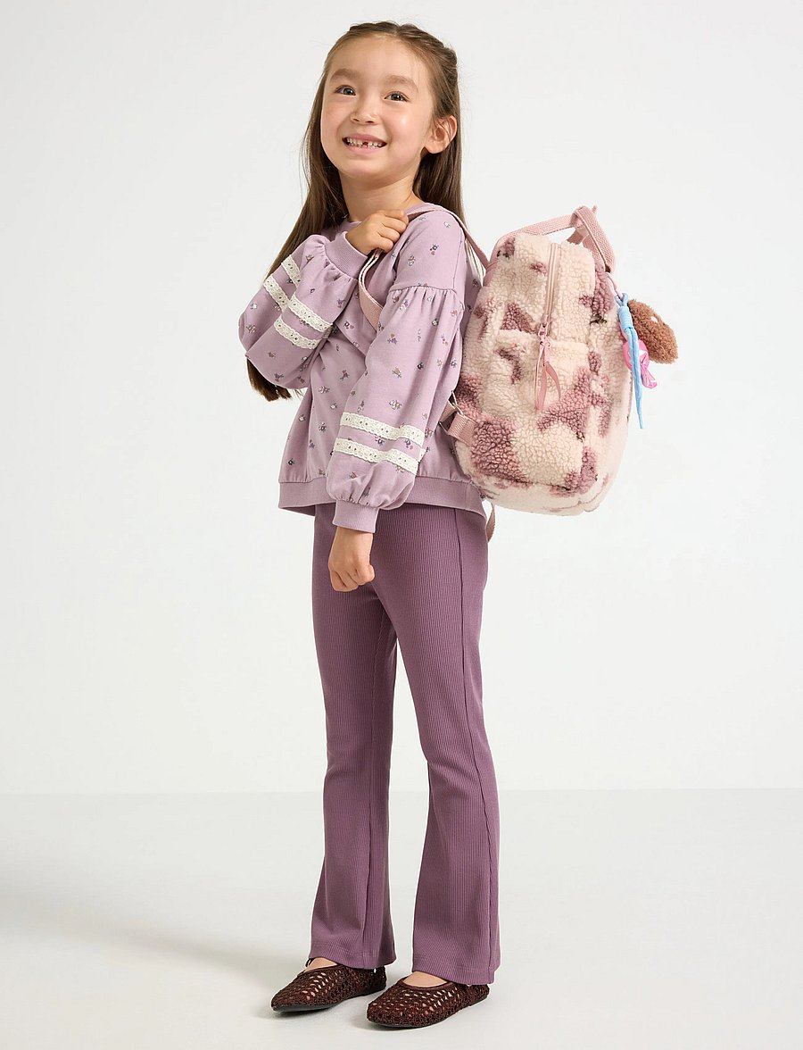 Lindex - Flared ribbed leggings - leggings - light dusty lilac - 0