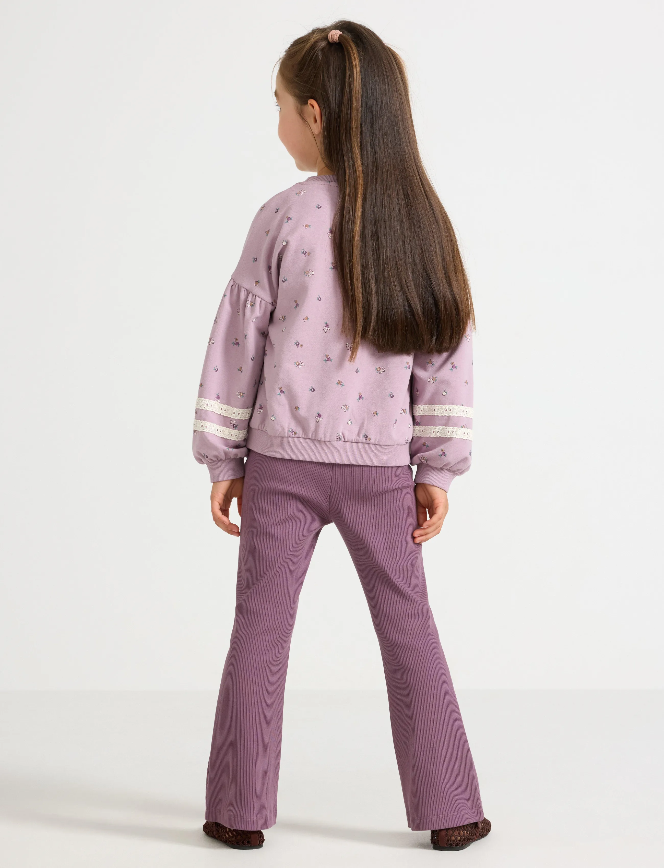 Lindex - Flared ribbed leggings - light dusty lilac - 3