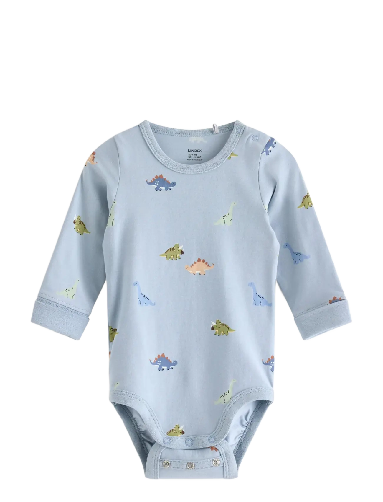 Lindex Long-Sleeved Bodysuit, 80, Blue, Bodys > Langærmede, Børn