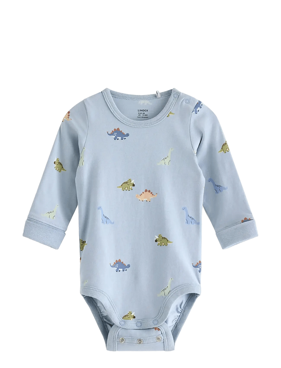 Lindex - Long-sleeved bodysuit - langärmelige bodys - light dusty blue - 0
