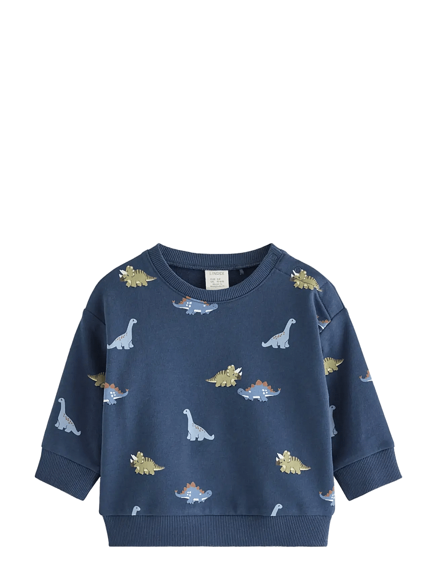 Lindex - Sweatshirt with dinosaurs - sweatshirts - dark blue - 0