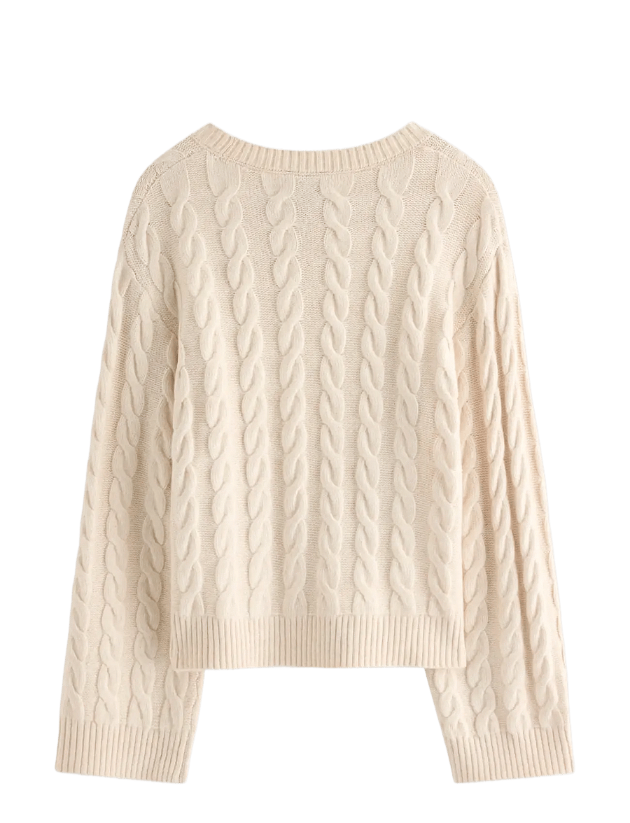Lindex - Cable-knit jumper - stickade tröjor - off white - 2
